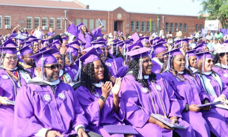 Students celebrating at graduation ceremony