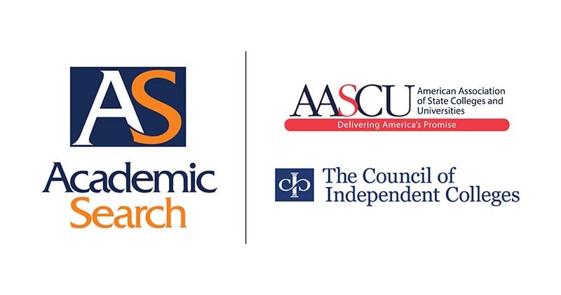 Academic Search logo, AASCU logo, and CIC logo