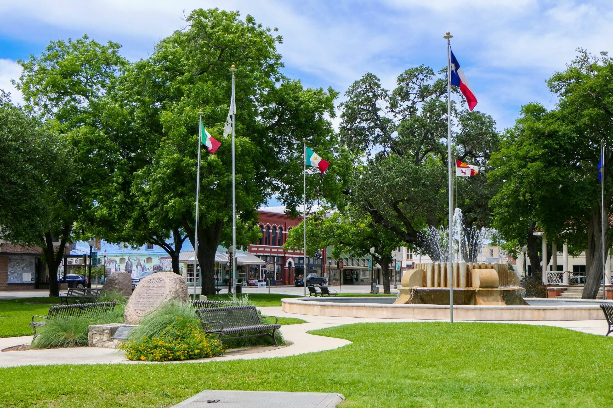 An image of downtown Seguin, TX