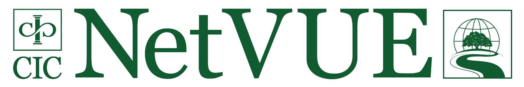 The shortened NetVUE logo in green