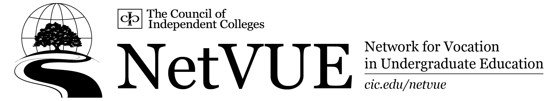 The NetVUE logo in black, with the globe icon