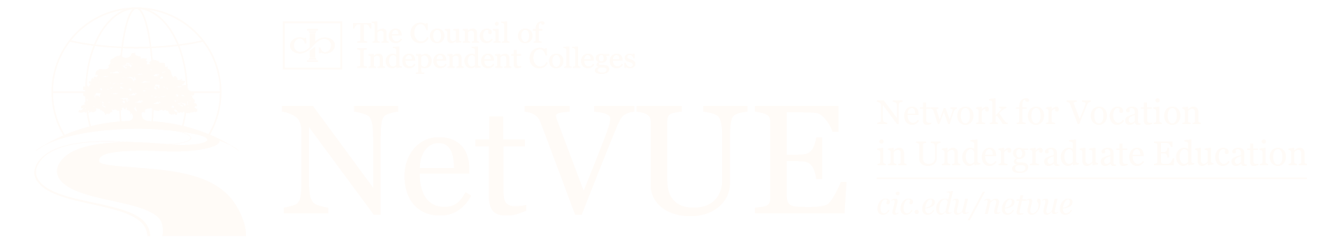 The NetVUE logo in white, with the globe icon