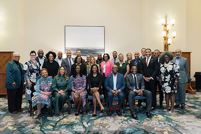 Group photo of participants posing for photo