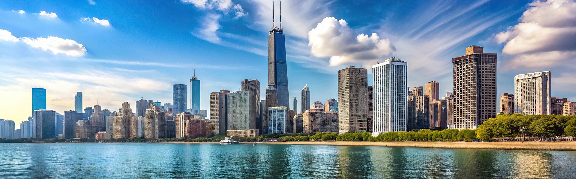 skyline of Chicago from the lake