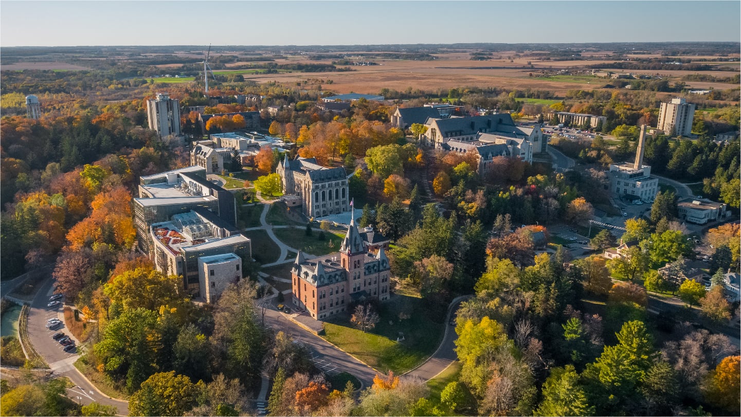 St. Olaf college campus in the fall